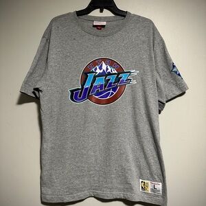 Mitchell & Ness Utah Jazz Gray Crewneck Sweatshirt